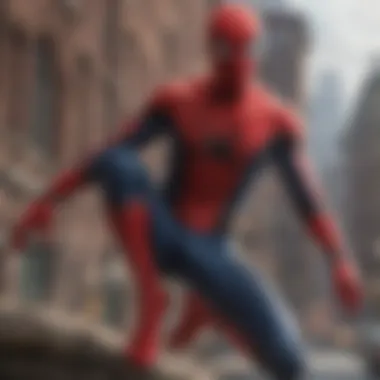 Tom Holland's Intense Spider-Man Moment Tom Holland as Spider-Man in action scene