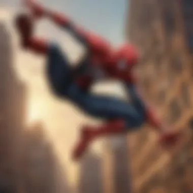 Spiderman in intense battle stance