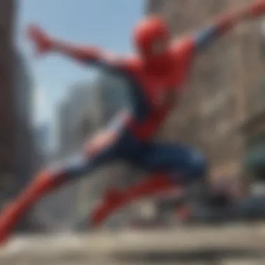 Spider-Man in intense battle stance