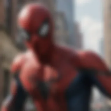 Creative visualization of Spider-Man movies streaming on a screen