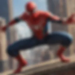 Spider-Man in intense battle stance