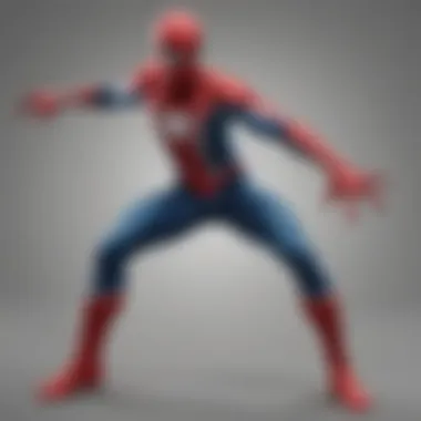 Spider-Man adult costume showcasing dynamic pose