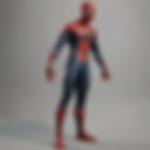 Spider-Man adult costume with intricate web design