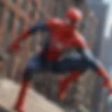 Dynamic action sequence showcasing Spider-Man's agility