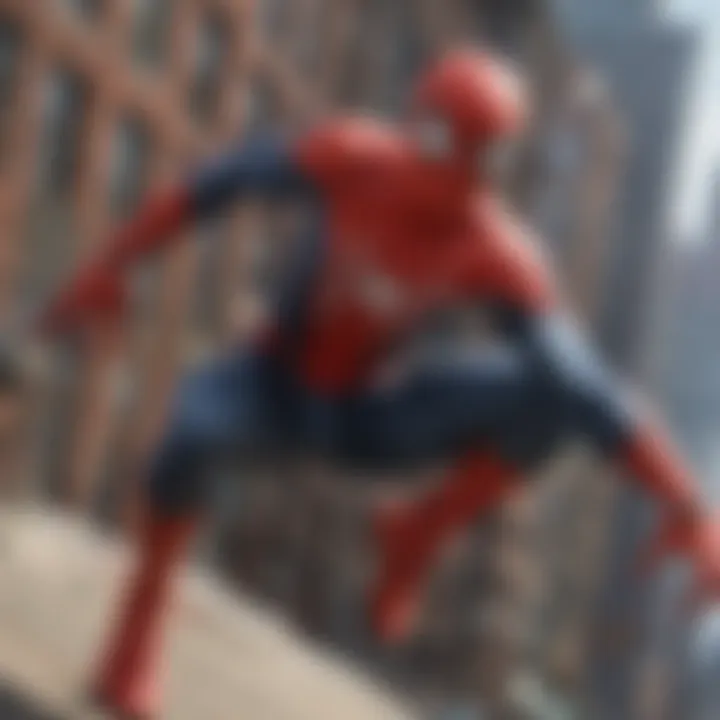 Dynamic action sequence showcasing Spider-Man's agility