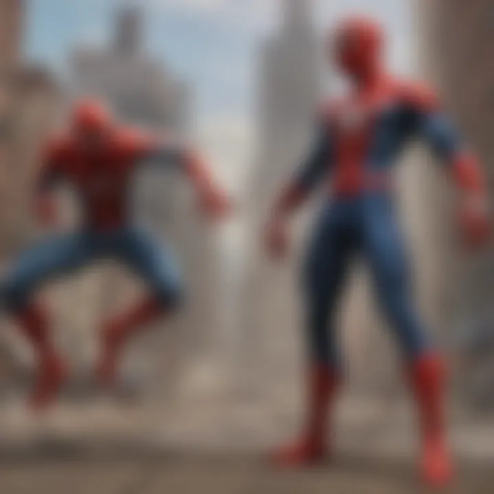 Spider-Man facing off against a formidable villain