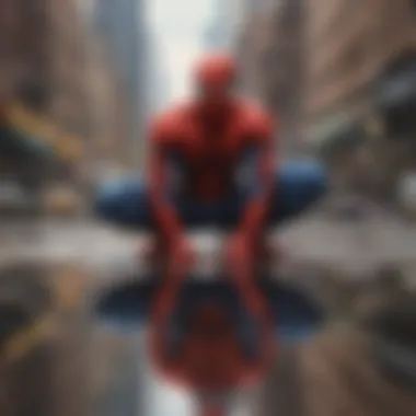 Spider-Man's Cityscape Reflection