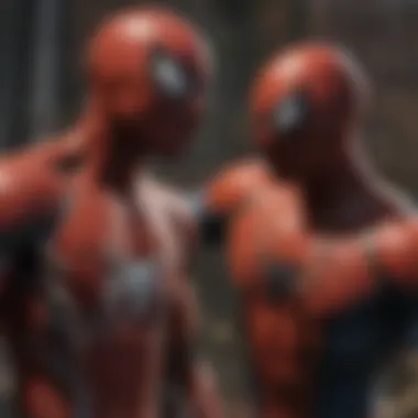 The Eternal Rivalry: Carnage vs Spider-Man A dynamic scene of Carnage facing off against Spider-Man.