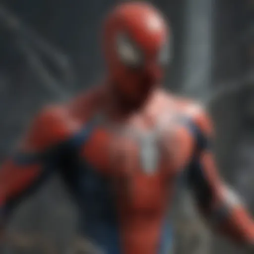 Detailed view of Spider-Man's web slinger mechanism