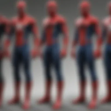 Character evolution timeline in the Spider-Man narrative.