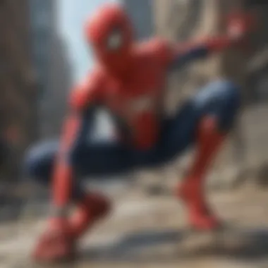 Dynamic scene from the new Spider-Man movie showcasing the hero in action