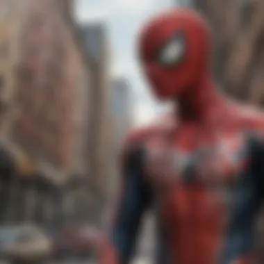 A cinematic collage showcasing iconic moments from previous Spider-Man films