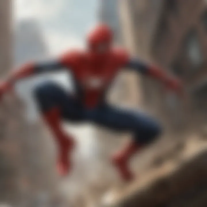 Illustration of Spider-Man in intense battle stance