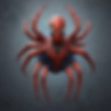 Abstract representation of Spider-Man's iconic spider symbol in a cosmic setting