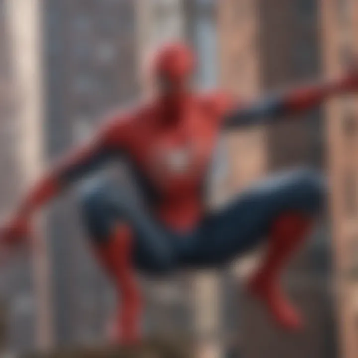 Dynamic illustration of Spider-Man in action, showcasing his agility and strength