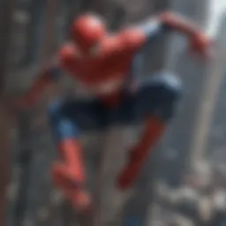 Spider-Man in dynamic aerial battle