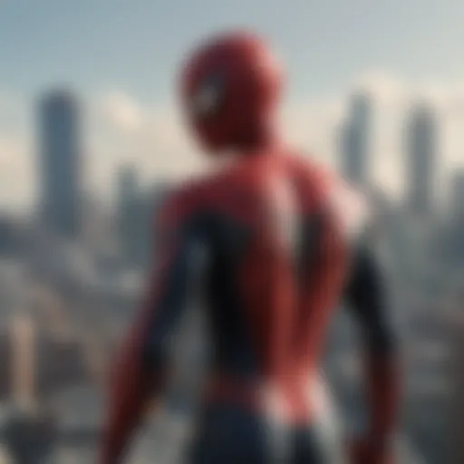 Urban skyline with 'Spider-Man: No Way Home' influence