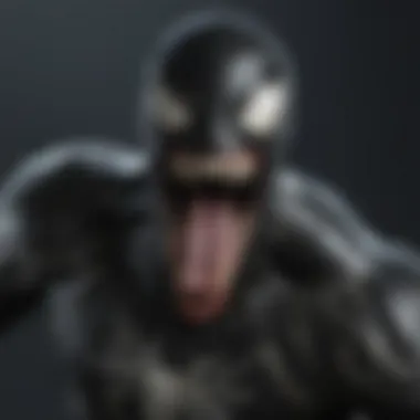 Venom's iconic tongue lashing out in fury