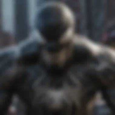 Venom's menacing eyes staring intensely