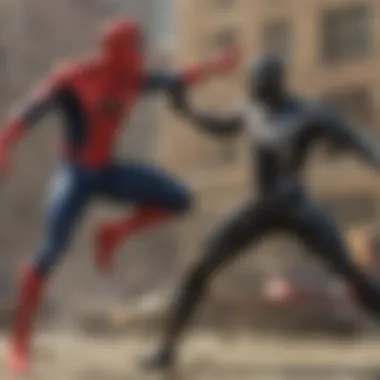 Villain confronting Spider-Man in a climactic battle