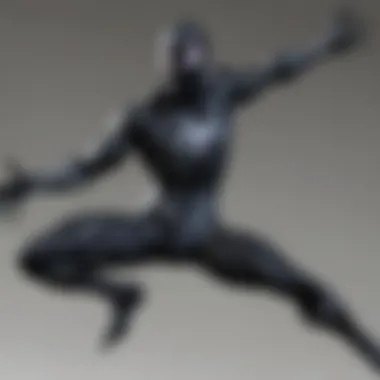 Spider-Man with symbiote suit leading a team of alternate universe heroes