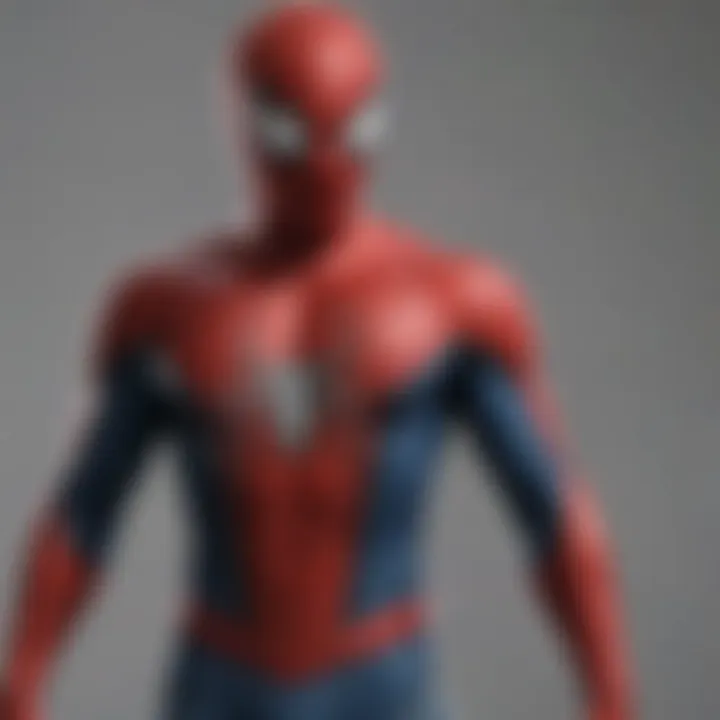 Close-up of Spider-Man's emblem on the suit