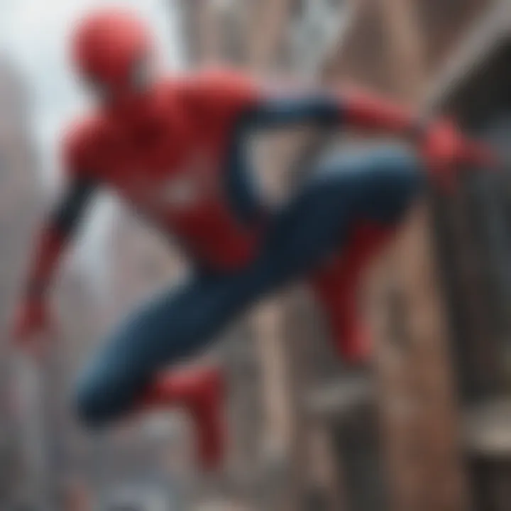 Tom Holland as Spider-Man in action